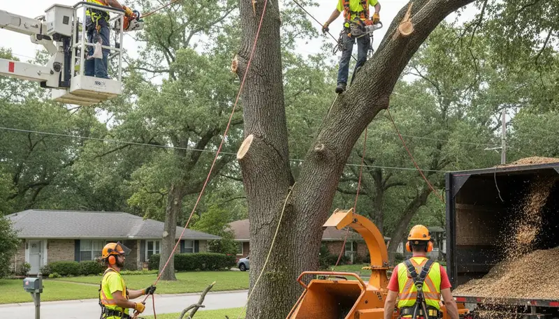 Worcester, MA emergency tree service crew removing a storm-damaged fallen tree