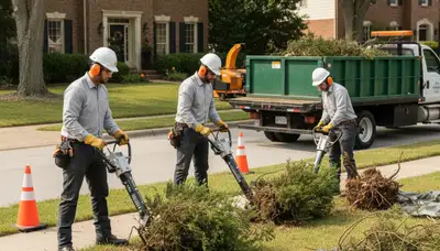 Shrub removal service in Worcester, MA, clearing overgrown shrubs from a residential property