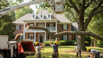 Tree service crew providing professional tree removal in Worcester, MA