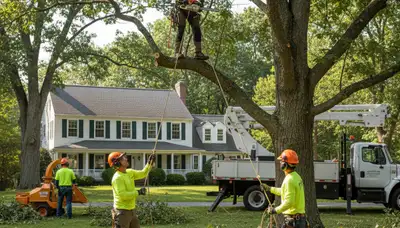 Tree removal crew serving Worcester, MA for safe tree cutting and cleanup