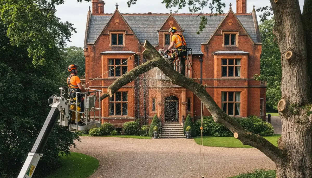 Tree service crew in Worcester, MA providing professional tree removal and trimming services