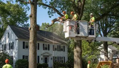 Tree removal crew in Worcester, MA providing professional tree service for local homeowners