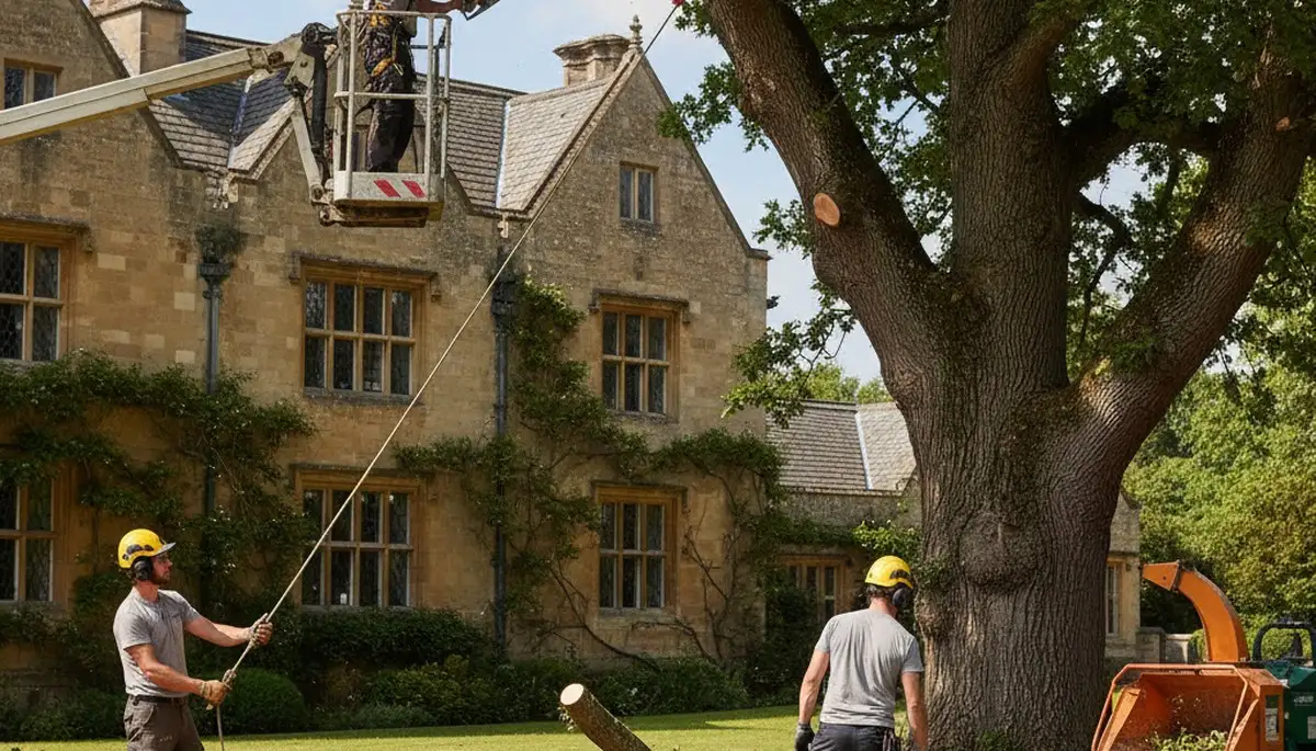 Tree service crew in Worcester, MA providing professional tree removal and trimming