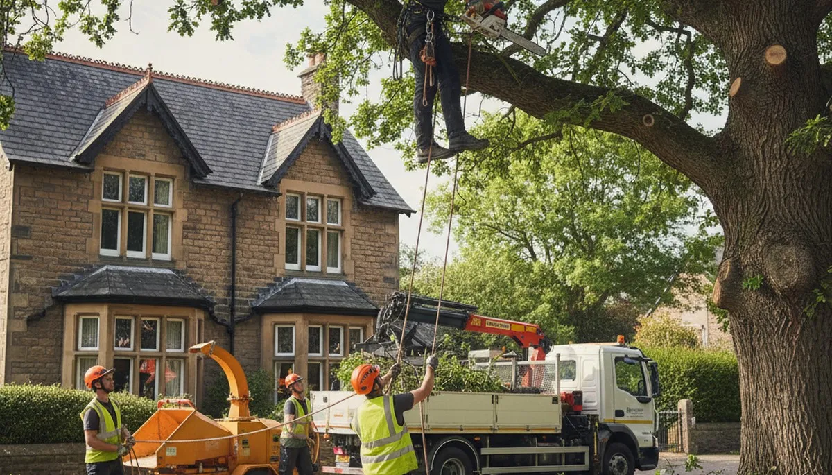 Tree service crew in Worcester, MA providing professional tree removal and trimming for homeowners