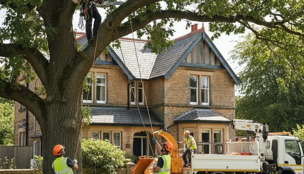 Tree service team in Worcester, MA providing professional tree removal and trimming services