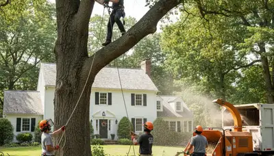 Tree service crew providing professional tree removal in Worcester, MA
