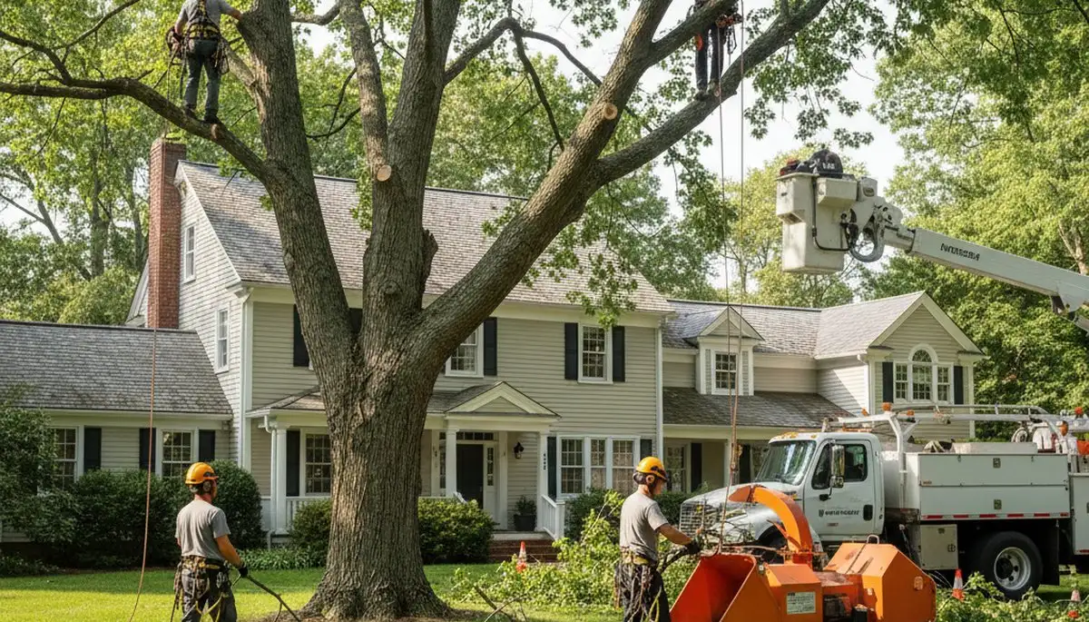 Tree service crew in Worcester, MA providing professional tree removal and cleanup